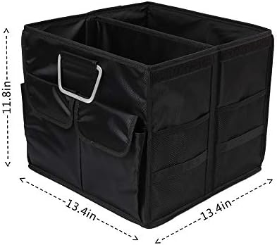 Car Trunk Organizer Collapsible Portable Multi Compartments Organizer with Non Slip Straps for SUV Truck Auto Vehicle Car Auto Minivan (Small without cover, Black) - Image 5