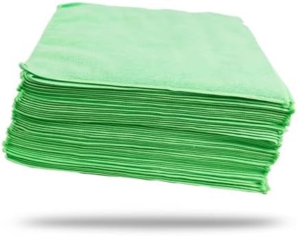 Maxshine Universal 50-Pack 16”x16” 380GSM Microfiber Cleaning Towels – Lint-Free & Ultra-Absorbent Car Detailing Towels – Scratch-Safe Multipurpose Cleaning Cloths for Garage & Home (50-Pack Green) by Maxshine