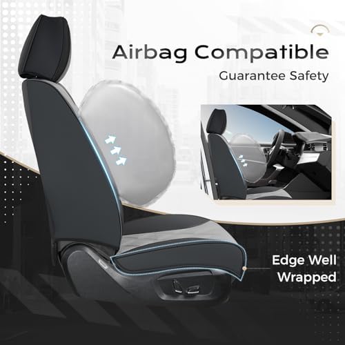 Coverado Car Seat Covers, Front Covers for Cars, Car Seat Cover Front Seats, Automotive Seat Cover, Waterproof, Leather Car Seat Cushion, Universal Interior Covers Seat Protectors for Most Cars - Image 4
