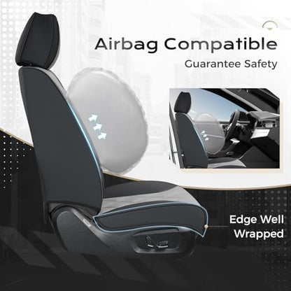 Coverado Car Seat Covers, Front Covers for Cars, Car Seat Cover Front Seats, Automotive Seat Cover, Waterproof, Leather Car Seat Cushion, Universal Interior Covers Seat Protectors for Most Cars - Image 4