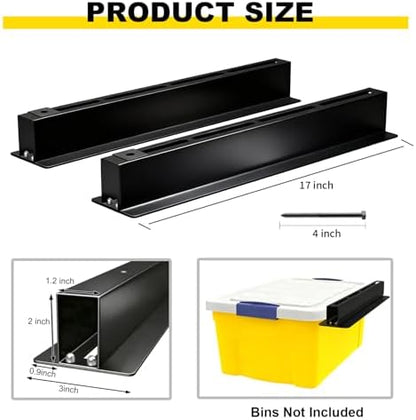 Overhead Garage Storage Rack for 12 17 27 Gallon Totes, 4 Pack for 3 Bins - Image 2
