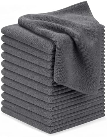 Avalon Towels Microfiber Cleaning Cloths (Value Pack of 12) - Size 12 x 12 Inches, Highly Absorbent Cleaning Rags, Lint Free, Reusable and Washable, Microfiber Towels for Cars by AvalonTowels