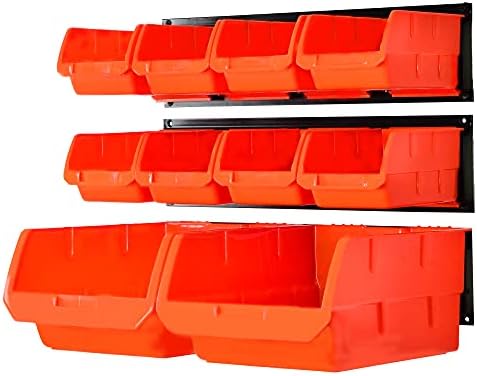 Wallmaster 10-Bin Wall Mounted Plastic Storage Bins Hanging Organizer Bins by Wallmaster
