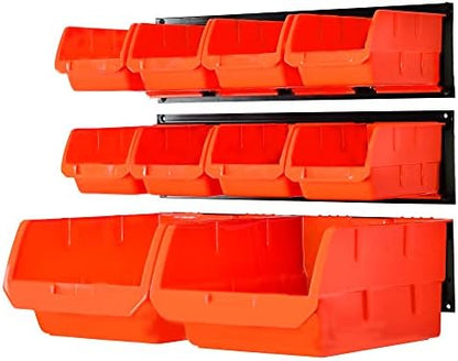 Wallmaster 10-Bin Wall Mounted Plastic Storage Bins Hanging Organizer Bins by Wallmaster