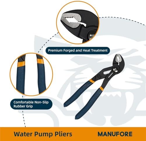 MANUFORE Water Pump Pliers, 7/10/12 Inch Tongue and Groove Pliers Set - Image 3