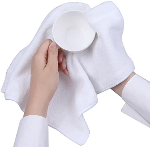 CARTMAN 14x14 Inch 30 Pack 280GSM Microfiber Cleaning Cloths, White - Image 2