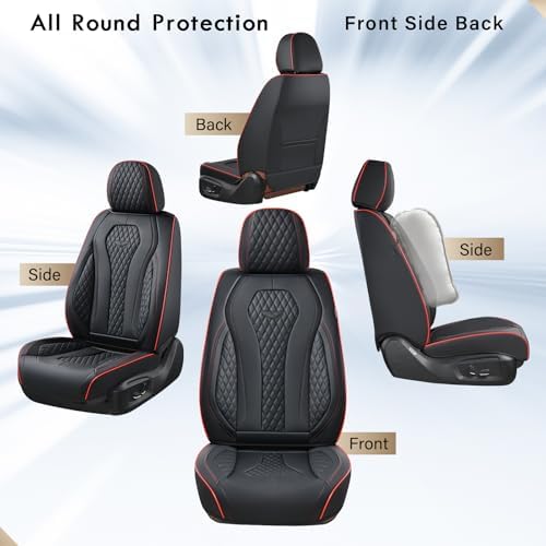 Coverado Seat Covers, Car Seat Covers Front Seats, Black Car Seat Cover, Waterproof Automotive Seat Covers, Seat Cushion, Front Car Seat Covers Leatherette Car Seat Protector Universal Fit Most Cars - Image 4