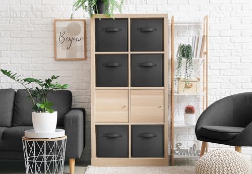 Sorbus Foldable Storage Cubes - 6 Pack, 11 Inch, Black, Fabric, Foldable, Storage and Organization, Versatile Use, Collapsible Storage, Lightweight and Durable - Image 4