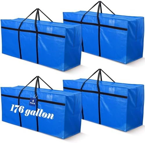 4 Pcs 176 Gallon Extra Large Moving Bags Heavy Duty Storage Bag by Clysee