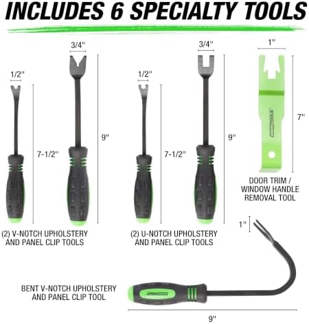 OEMTOOLS 25301 6-Pc Car Trim Removal Tool Kit for Upholstery & Clip Removal - Image 7