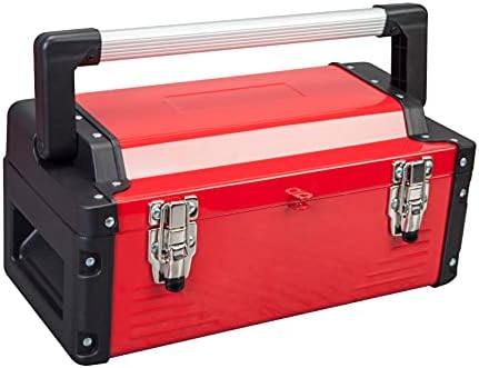 Jack Boss Metal Tool Box Steel 16" Inch Tool Organizer Box Durable Portable Tool Storage with Alum Alloy Handle Double-Lock Toolbox & Removable Tray … by JACKBOSS