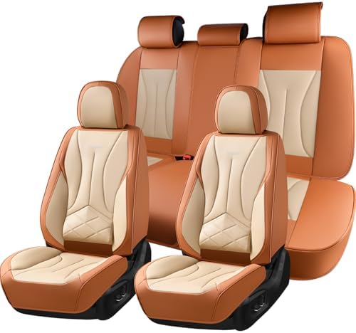 FLORICH Car Seat Covers Full Set, Leather Seat Covers for Cars, Waterproof Car Seat Protectors 5 Seats, Front and Rear Seat Covers for Cars, Automotive Seat Protector Fit for Most Car SUV Truck by FLORICH