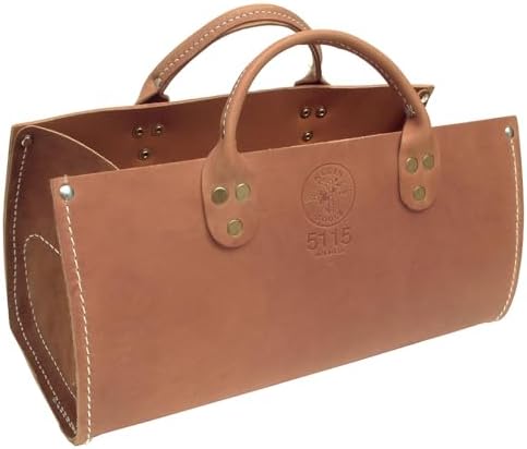 Klein Tools 5115 Tool Bag, Leather Tote for Hand Tools is Extra Heavy Duty Organizer with Double Ply Bottom by Unknown