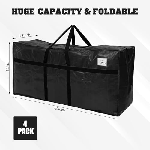 Windyun 4 Pcs 195 Gallon Extra Large Moving Bags XXL Heavy Duty Storage Bag - Image 2