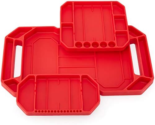 3pcs Large Non-Slip Flexible Silicone Tool Tray, Mechanic Tool Mat, Tool Organizer, Tool Storage, Tool Holder, Grip Mats, No Magnets, Christmas Day Gift for Men, Father’s Day Gift by Aocoom
