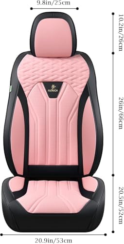FLORICH Leather Seat Covers Pink Car Seat Covers Full Set Car Seat Protectors 5 Seats Driver Seat Covers Fit for Most Cars Trucks SUV - Image 3