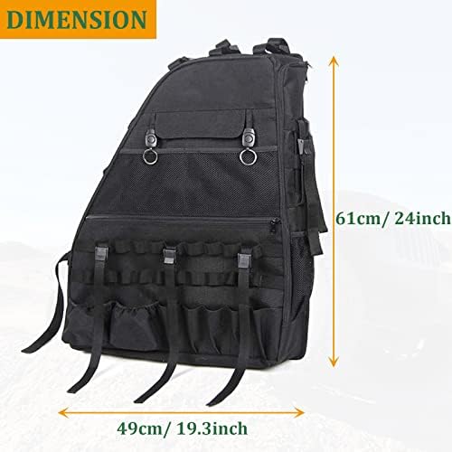 Roll Bar Storage Bag Cargo Cage with Multi-Pockets for 2007~2022 Jeep Wrangler JK TJ JL & Unlimited 4 Doors Organizers Saddlebag Holder Bags Tool Kits (Pack of 2) - Image 2