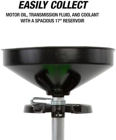 OEMTOOLS 9-Gallon Oil Drain Pan with Adjustable Funnel, Built in Tool Rack - Image 3