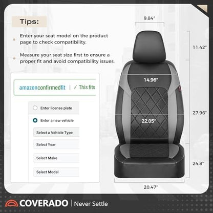 Coverado Car Seat Covers, Front Seat Covers, 2 Front Automotive Seat Cover, Mesh Breathable Seat Protectors, Universal Fit for Most Cars - Image 5
