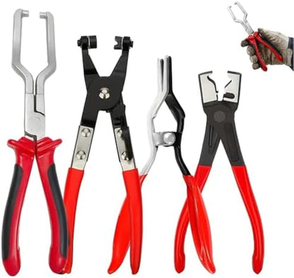 Professional Hose Clamp Kit, Hose Clamp Pliers, Oil Filter Pliers, Fuel Line Disconnecting & Dismounting Tool Set for Automotive Maintenance, For Coolant Radiator Heater by flacoko
