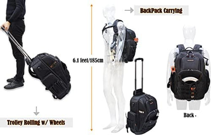 WELKINLAND 72Pockets Rolling Tool backpack, Tool Bag Backpack With Wheels - Image 5