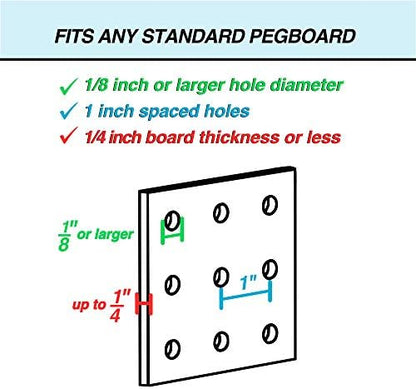 Pegboard Bins - 3 Pack Black Large - Hooks to Any Peg Board - Organize Hardware, Accessories, Attachments, Workbench, Garage Storage, Craft Room, Tool Shed, Hobby Supplies, Small Parts - Image 6