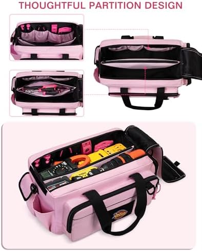 Pink Tool Bag for Women, 16 Inches Tool Storage Organizer Box - Image 2