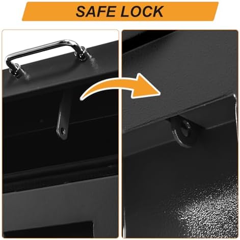 39" Truck Tool Box,Heacy Duty Metal Storage Organizer with Strong locking tongue,Trailer Tongue Box with Safe Hinge, for Truck,Pickup,RV,Garage,Best gift for family and friend,Black Power Coating - Image 5