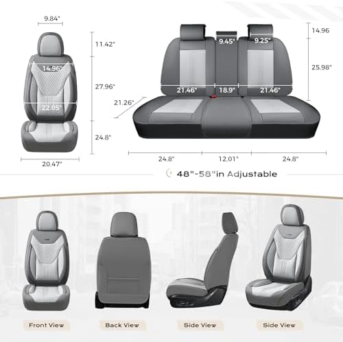 Coverado Car Seat Covers with Lumbar Support, Front Covers for Cars, Universal Automotive Seat Cover, Waterproof, Leather Car Seat Cushion, Interior Seat Protectors for Most Cars - Image 6