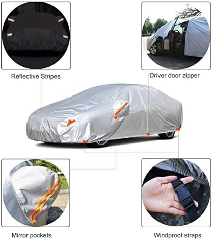 Kayme Sedan Car Cover Waterproof All Weather (194 to 208 Inch) - Image 3