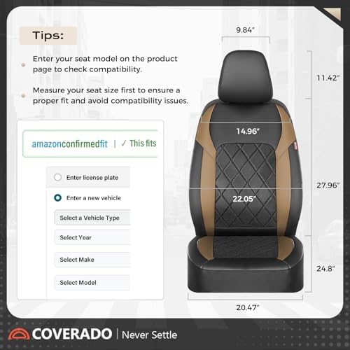 Coverado Car Seat Covers, Seat Covers Full Set, 5 Seats Automotive Seat Cover, Mesh Breathable Seat Protectors, Universal Fit for Most Cars - Image 5
