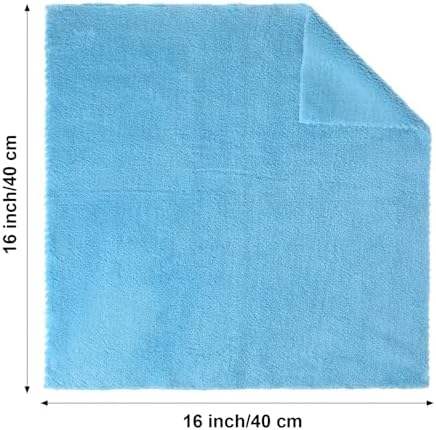 Shimeyao 30 Pcs 16 x 16 Inch edgeless Microfiber Plush Towels for Cars Detailing Drying Wash Polishing Absorbent Cleaning Cloths, 500 GSM (Light Blue, White, Yellow) - Image 2