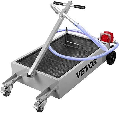 VEVOR Oil Drain Pan 15 Gallon Oil Drain Tank, 57L Low Profile Oil Drain Pan, Large Capacity Oil Change Pan, Foldable Hand, with Pump, Hose, Swivel Casters Wheels for Car, SUV, Trucks Oil Draining by VEVOR