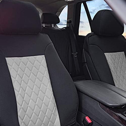 FH Group Car Seat Cover Cushion - 2 Pack Seat Covers for Cars Trucks SUV, Gray Black Neosupreme Car Seat Cushions, Waterproof Car Seat Cover Cushion, Universal Fit Car Seat Protector - Image 3