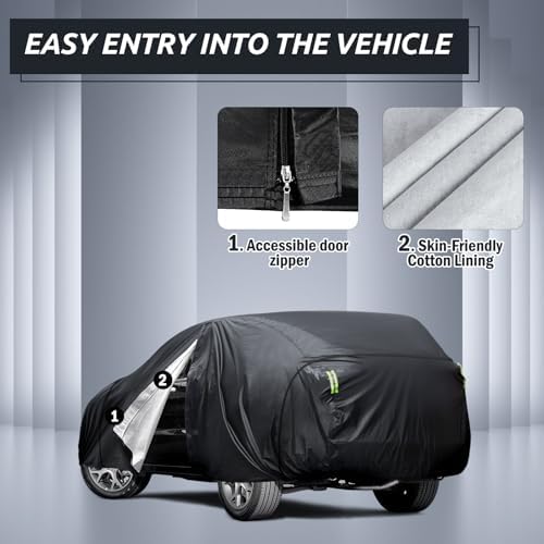 Car Cover Waterproof All Weather for Automobiles, Size A7 (191-201 inch) - Image 2