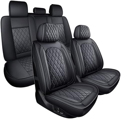 MIROZO Seat Covers Full Set, Leather Car Seat Covers for Sedan SUV Truck by MIROZO