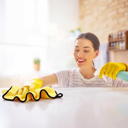 Tallew 300 Pcs Microfiber Towels:16"x16" Microfiber Drying Towels Bulk Micro Fiber Car Cleaning Cloth for Cars Drying Washing Polishing Office Windows Cleaning Household Supplies (Yellow) - Image 3