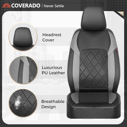 Coverado Car Seat Covers, Front Seat Covers, 2 Front Automotive Seat Cover, Mesh Breathable Seat Protectors, Universal Fit for Most Cars - Image 3