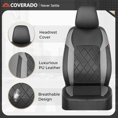 Coverado Car Seat Covers, Front Seat Covers, 2 Front Automotive Seat Cover, Mesh Breathable Seat Protectors, Universal Fit for Most Cars - Image 3
