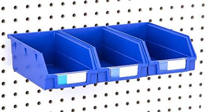 Pegboard Bins – 3 Pack Blue Extra Large - Hooks to Any Peg Board - Organize Hardware, Accessories, Attachments, Workbench, Garage Storage, Craft Room, Tool Shed, Hobby Supplies, Parts by RightArrange
