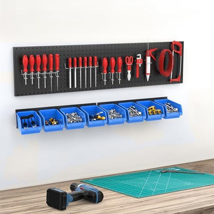 TORACK Wall-Mounted Storage Bins, 16 Plastic Bins for Tools Organization - Image 2