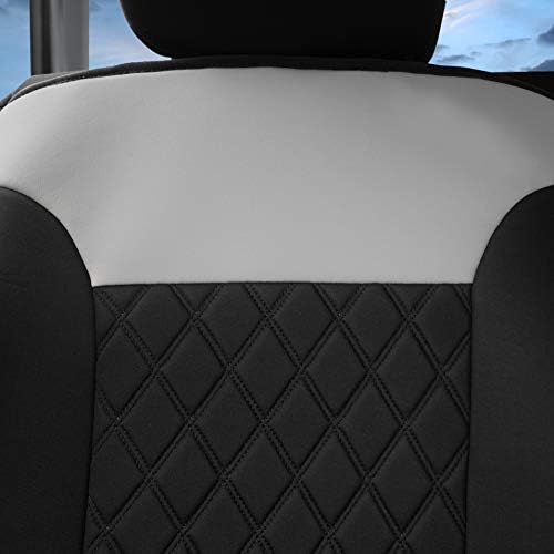 FH Group Car Seat Cover Cushion - 2 Pack Seat Covers for Cars Trucks SUV, Gray Black Car Seat Covers Neosupreme Car Seat Cushions, Durable Car Seat Cover Cushion, Universal Fit Car Seat Protector - Image 4
