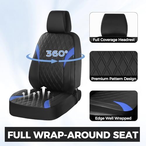 FLORICH Car Seat Covers Full Set, Leather Seat Covers for Cars, Car Seat Protector Waterproof, Universal Automotive Seat Covers Breathable, Front and Rear Car Seat Cover Fit for Most Sedans SUV Truck - Image 5