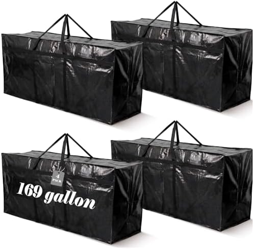 4 Pcs 169 Gallon Extra Large Moving Bags Heavy Duty Storage Bag by Clysee