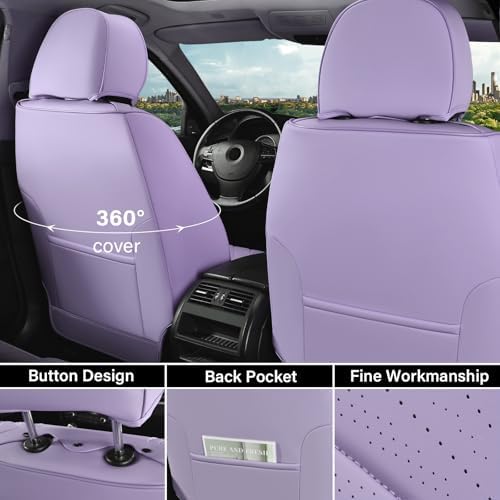 Coverado Car Seat Covers Full Set, Automotive Front and Rear Seat Covers with Backrest, Nappa Leather Car Seat Protectors Waterproof, Universal for Most Vehicles - Image 6
