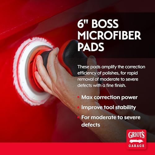 Griot's Garage BOSS 6.5” Microfiber Pads for Car Polishing and Detailing, Buffing Pads for Moderate and Severe Scratch Removal, Set of 2 - Image 2