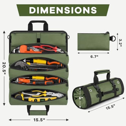 ANILD 15.5 Inch Extra Long Tool Bag Roll Up, Roll Up Tool Bag Organizer - Image 2
