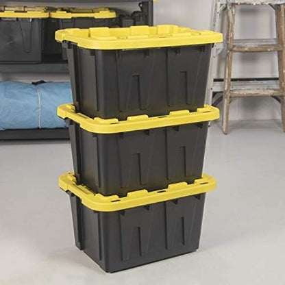 CX Heavy Duty 12-Gallon Stackable Plastic Storage Bins with Lids, 4 Pack - Image 3