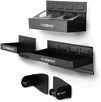 CASOMAN Magnetic Toolbox Shelf, Tray, Paper Towel Holder, 4-Piece Set, Black, Variety of Use, Durable, Magnets Any Metal Surface by CASOMANTools
