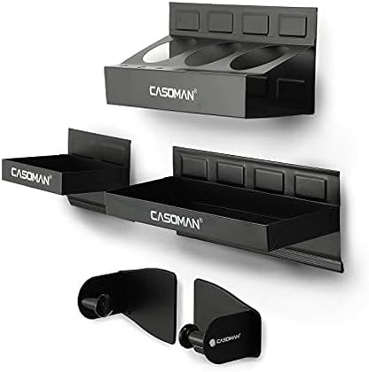 CASOMAN Magnetic Toolbox Shelf, Tray, Paper Towel Holder, 4-Piece Set, Black, Variety of Use, Durable, Magnets Any Metal Surface by CASOMANTools